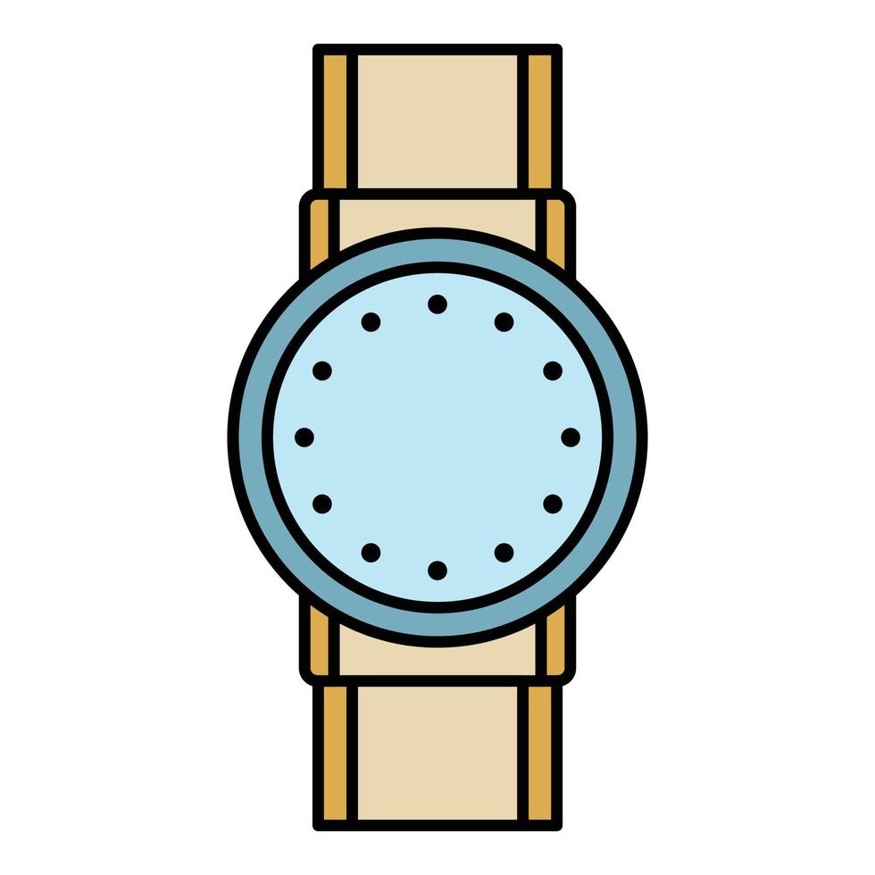 vector de contorno de color de icono de reloj inteligente