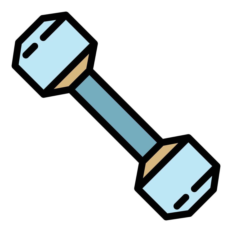 Fitness dumbell icon color outline vector