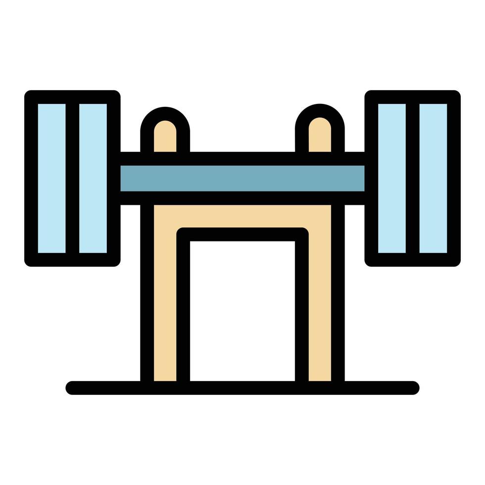 Lifting dumbell icon color outline vector