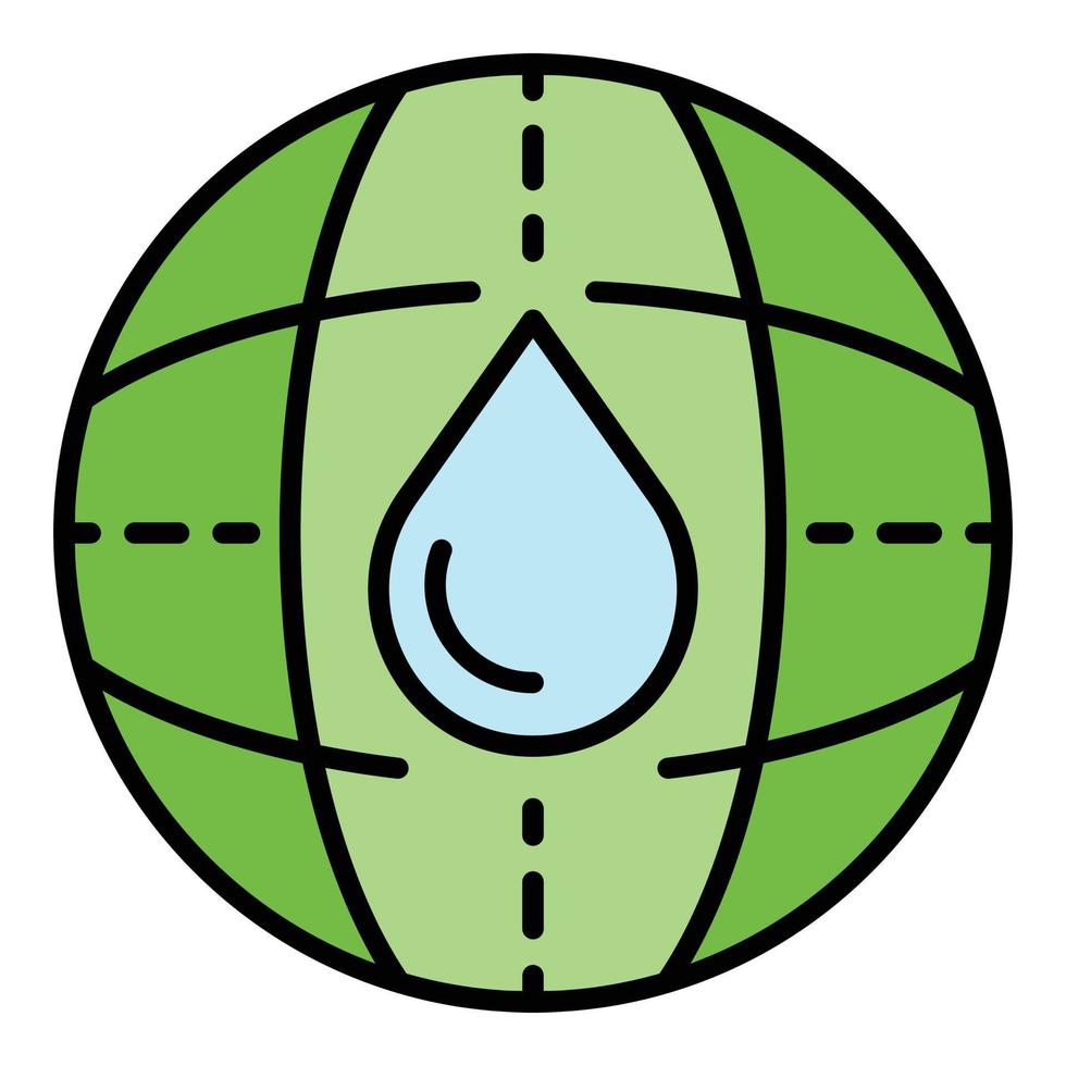 Global water filtration icon color outline vector
