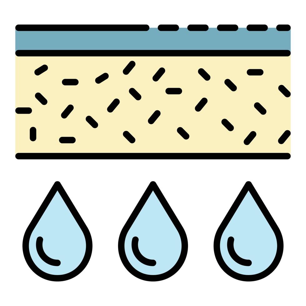 Water filter structure icon color outline vector