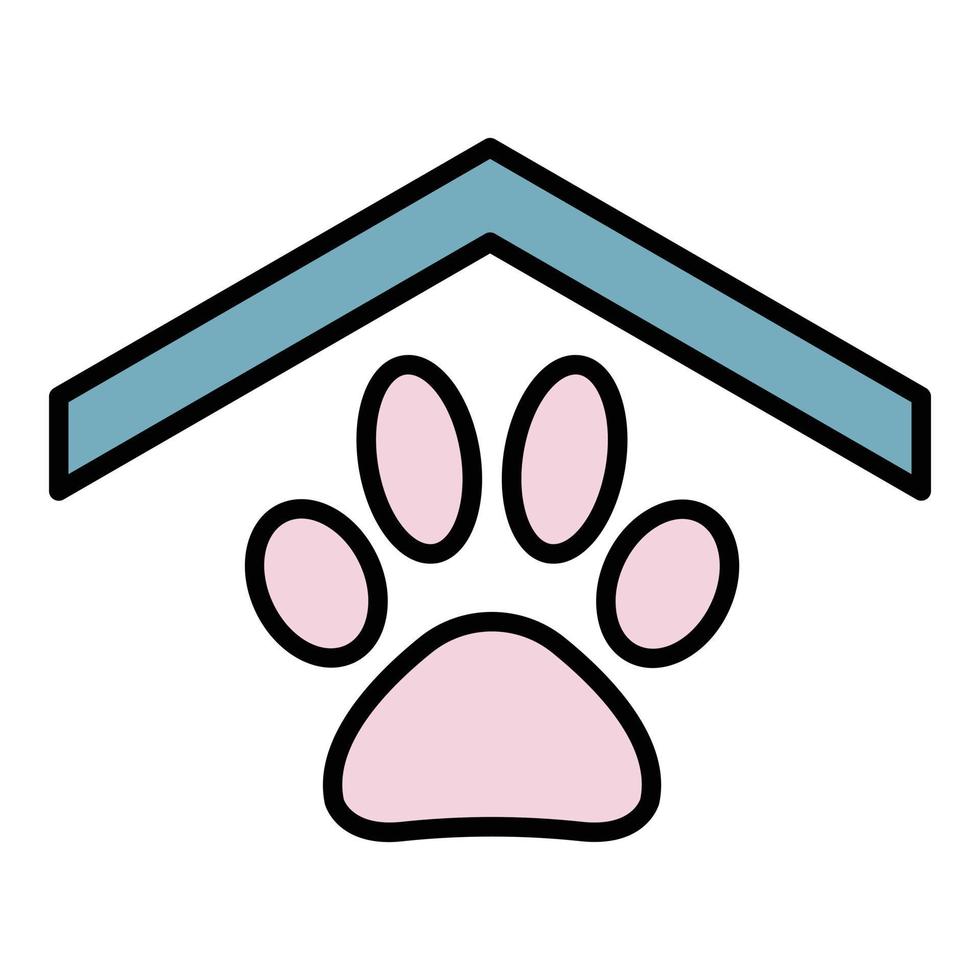 Pet roof house icon color outline vector