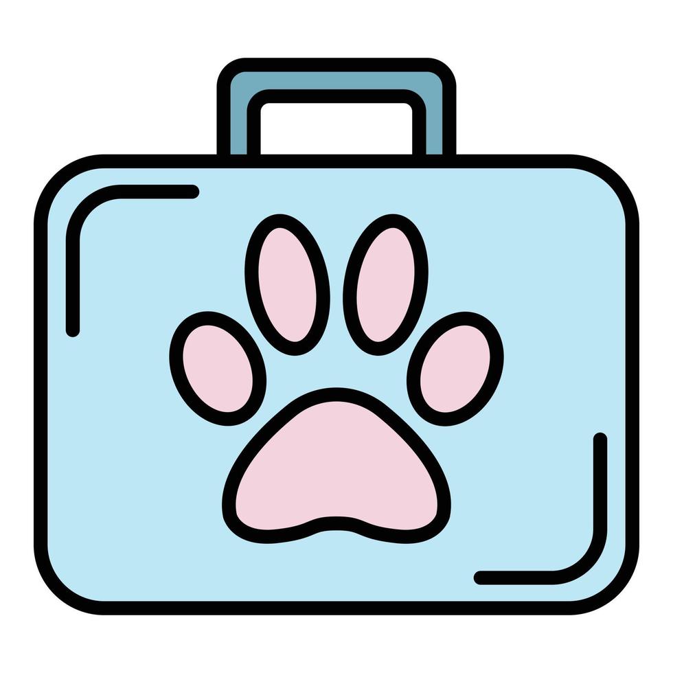vector de esquema de color de icono de botiquín de primeros auxilios para mascotas