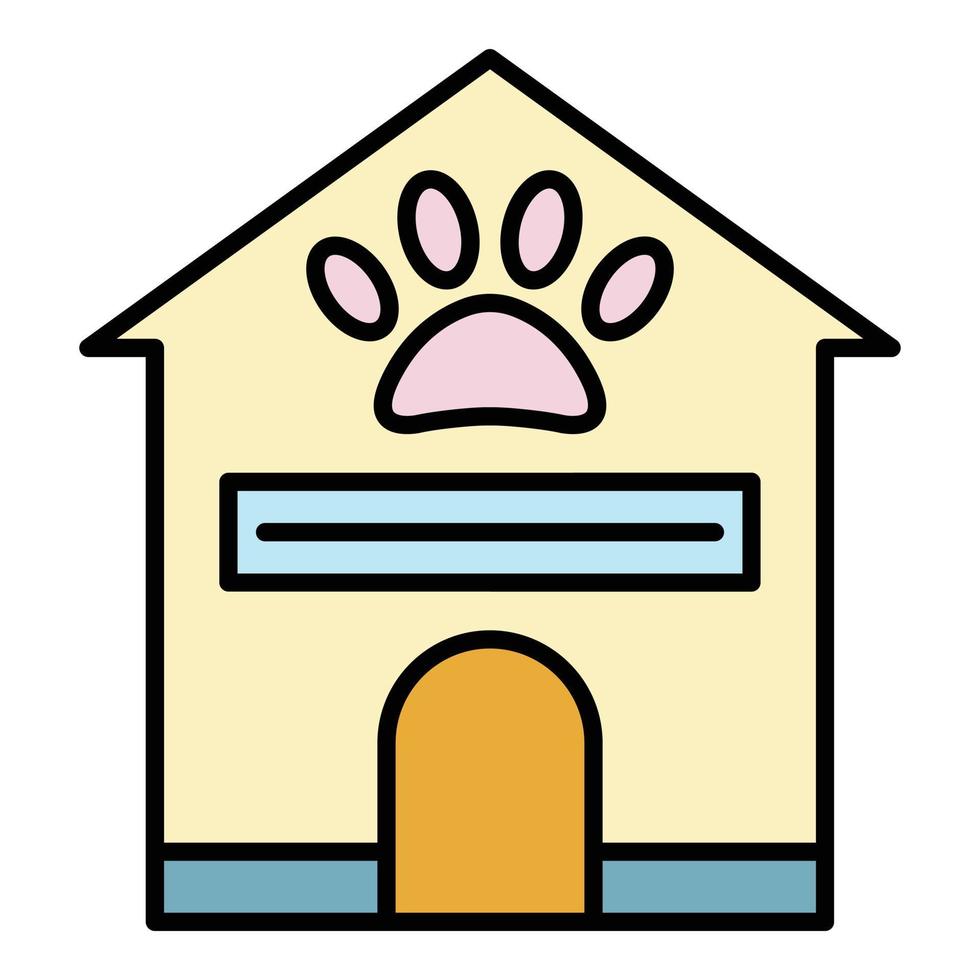 Pet house icon color outline vector
