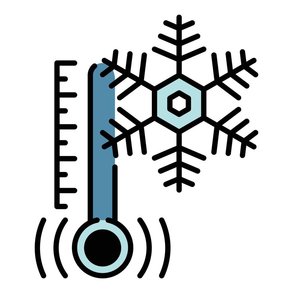 Low minus temperature icon color outline vector