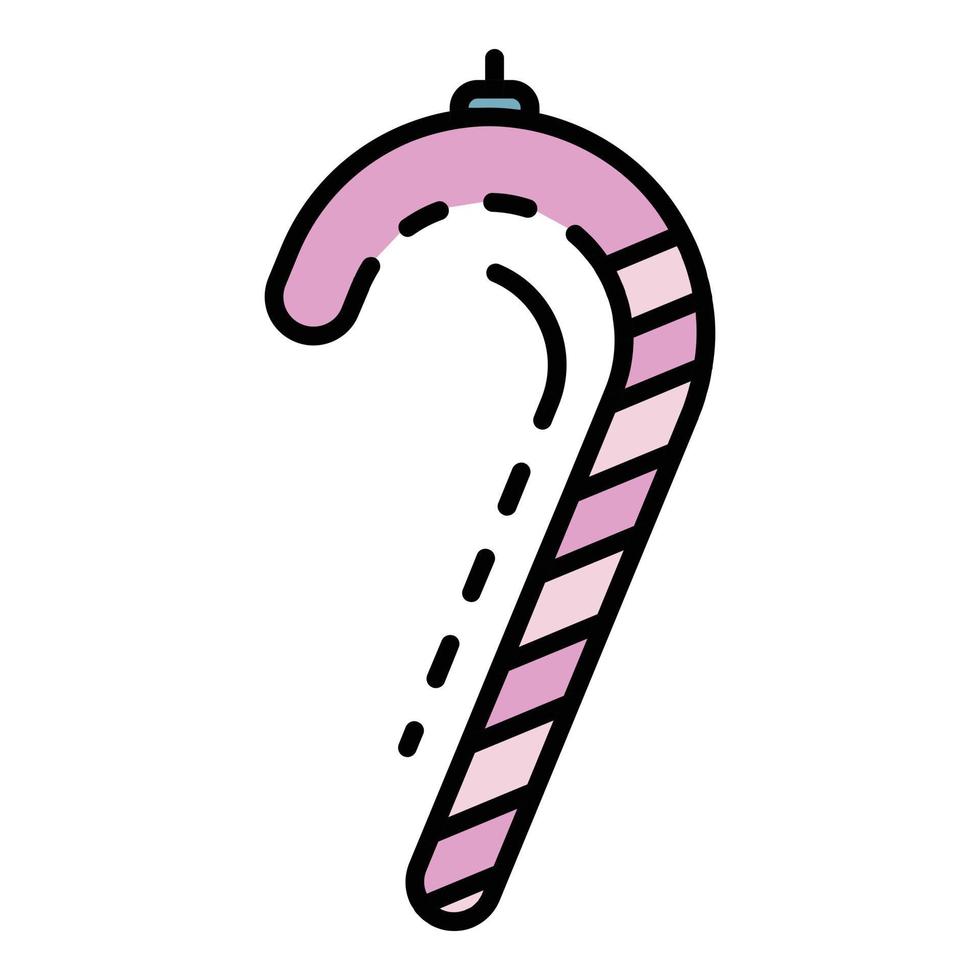 Candy cane icon color outline vector