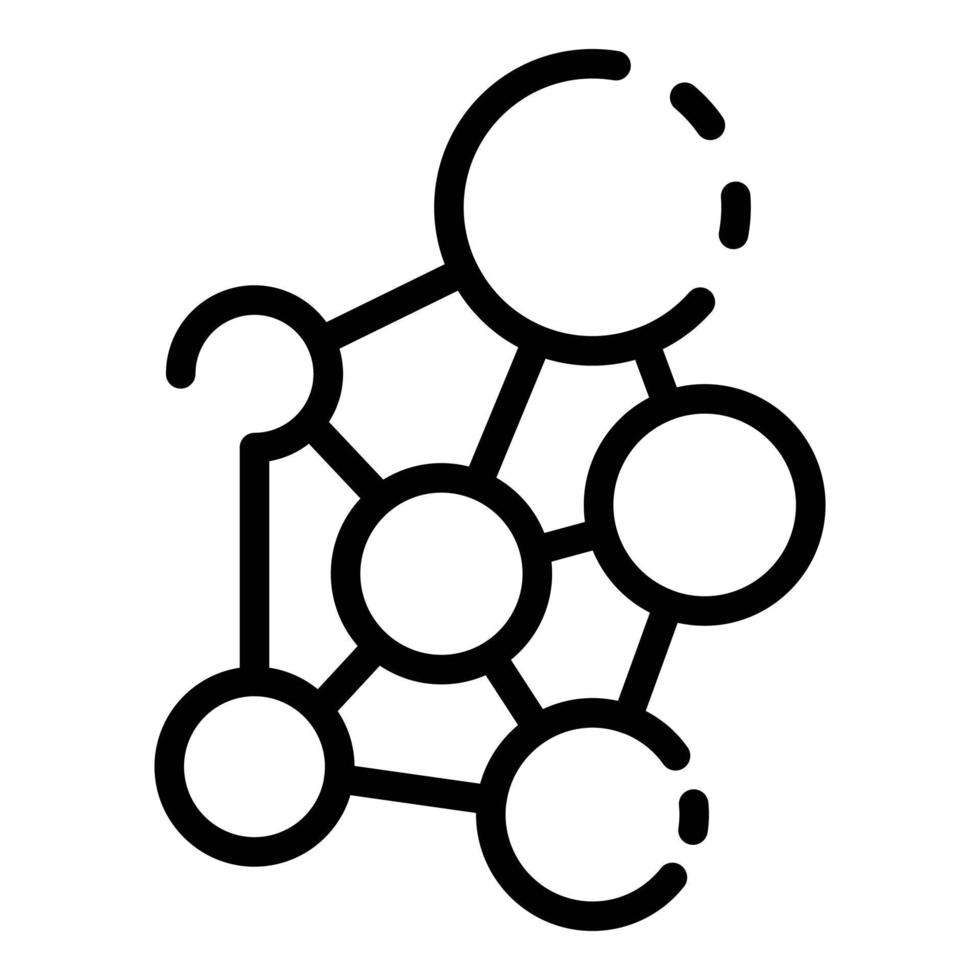 Sociology molecule icon, outline style vector