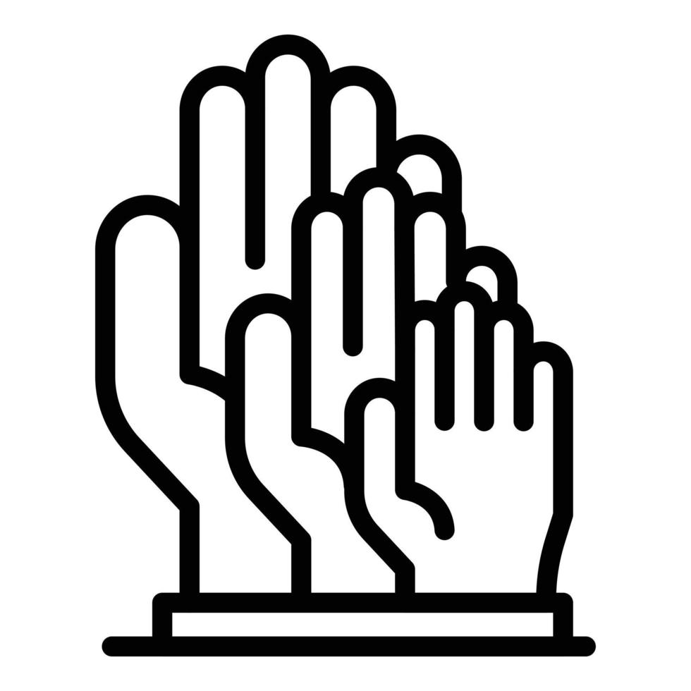 Sociology hands icon, outline style vector