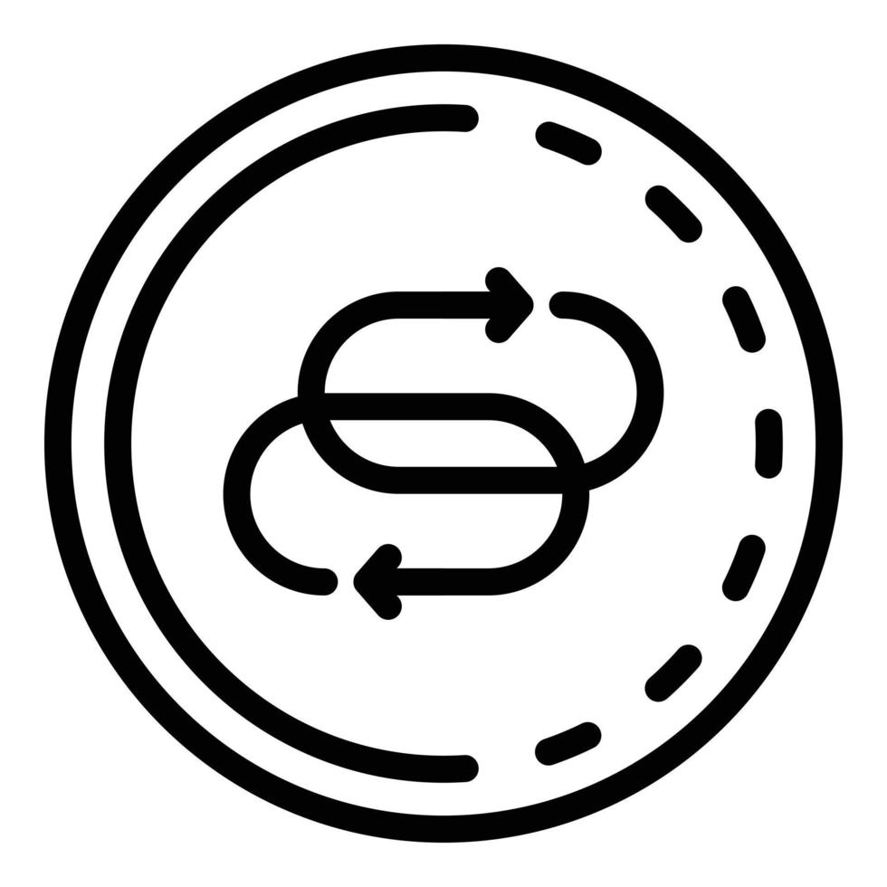 Two refresh signs in a circle icon, outline style vector