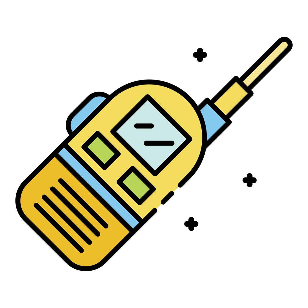 vector de contorno de color de icono de walkie talkie