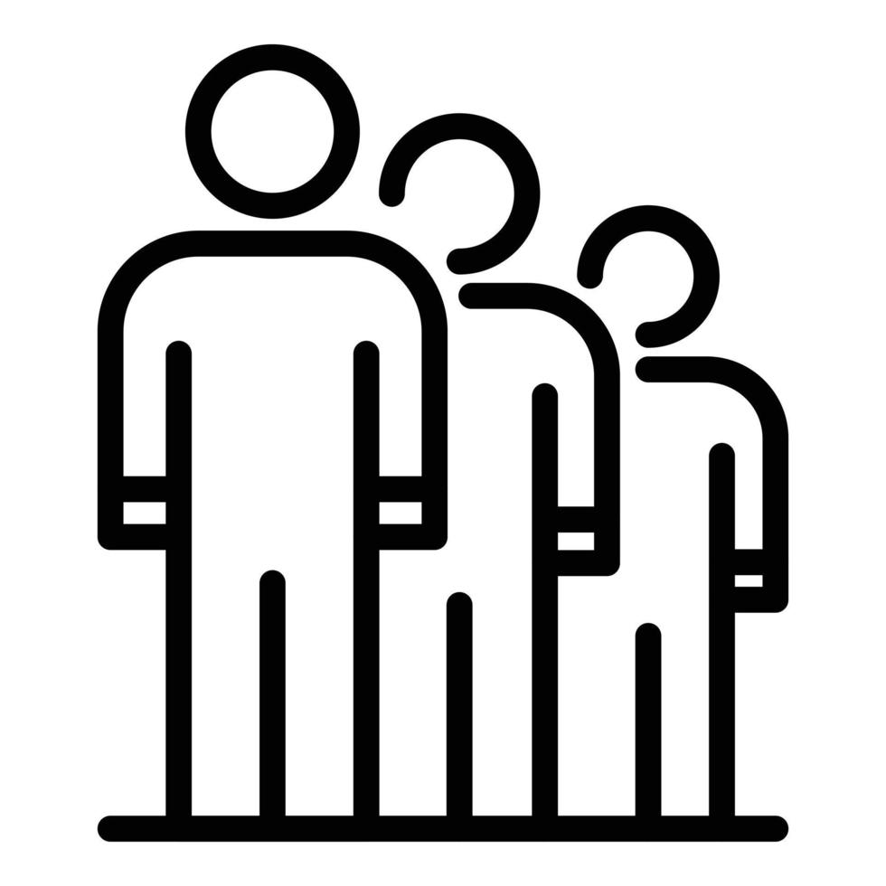 Sociology team icon, outline style vector