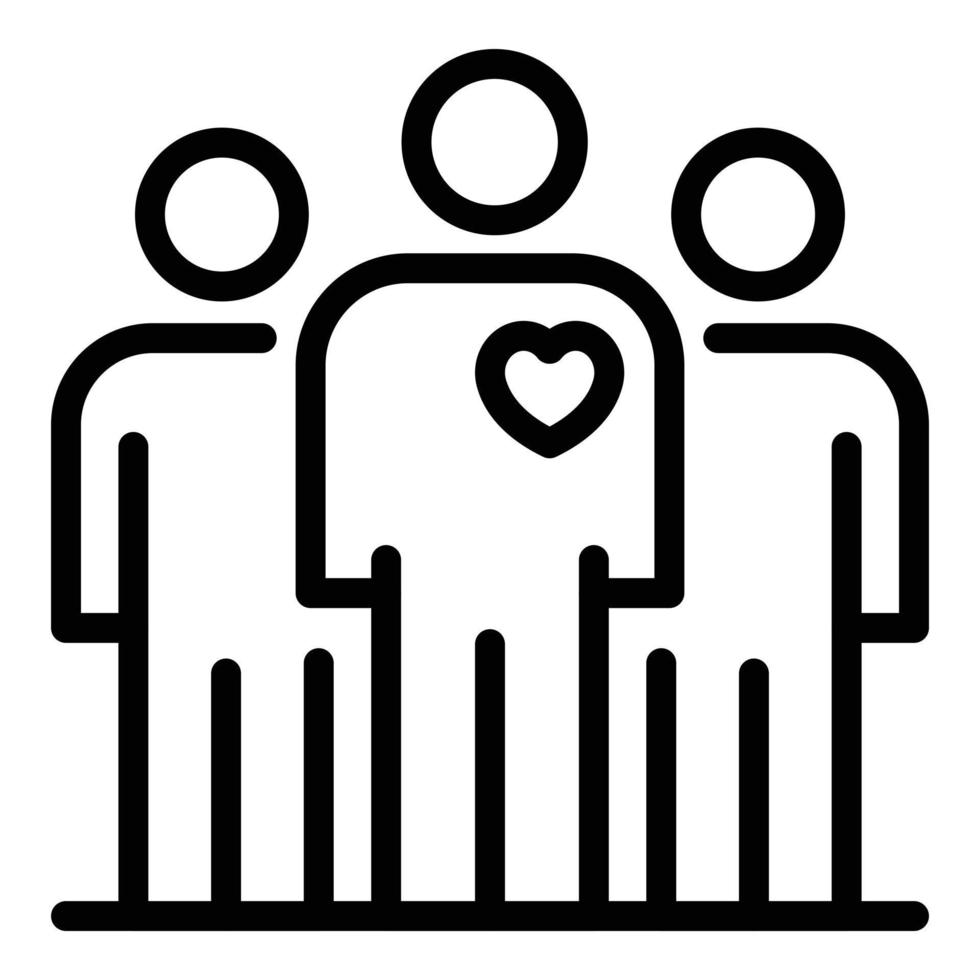 Sociology team icon, outline style vector