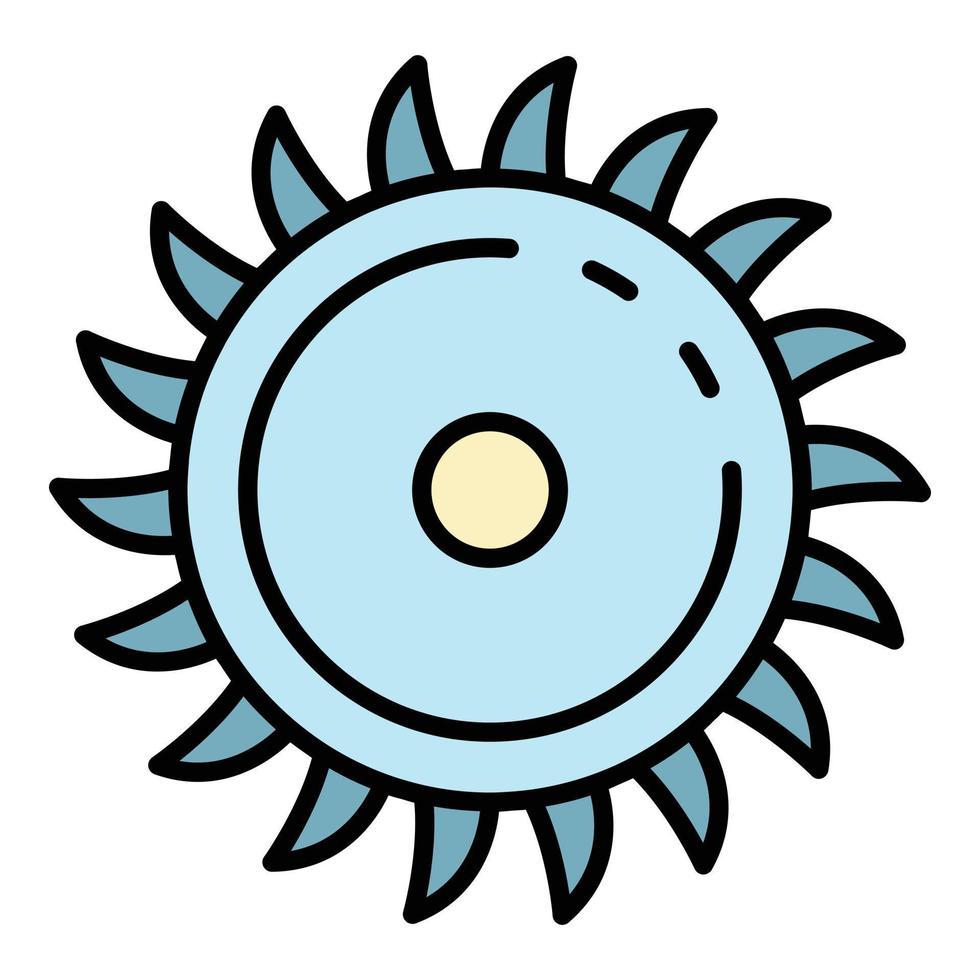 Circular saw blade icon color outline vector