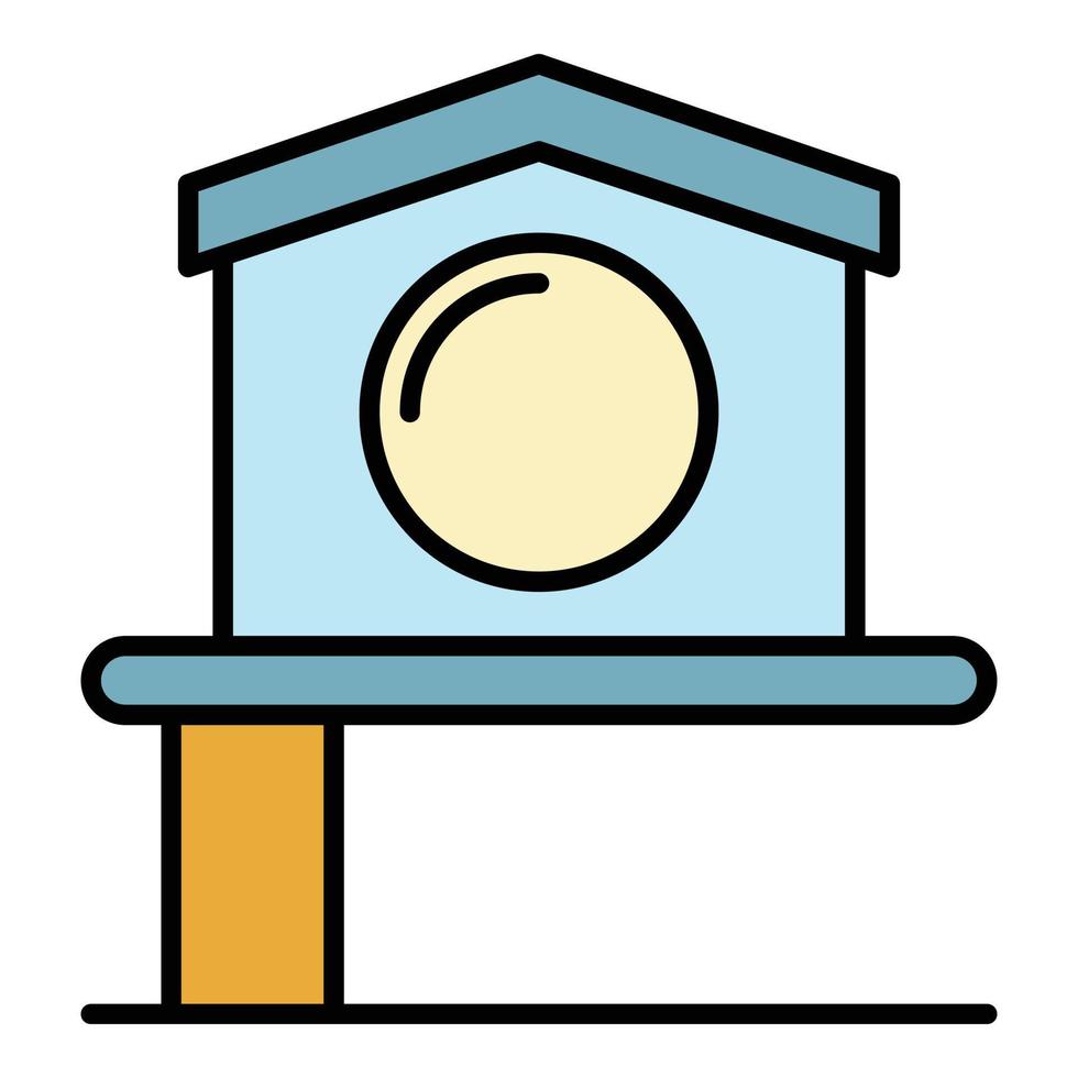 Cat house icon color outline vector
