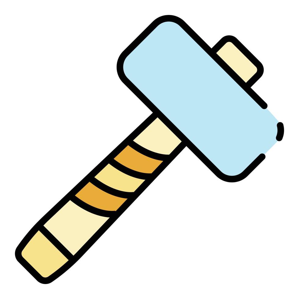 Big hammer icon color outline vector