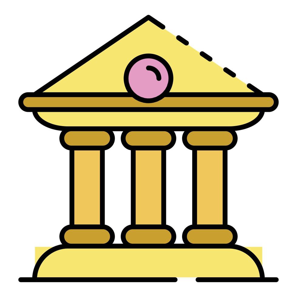 Museum building icon color outline vector