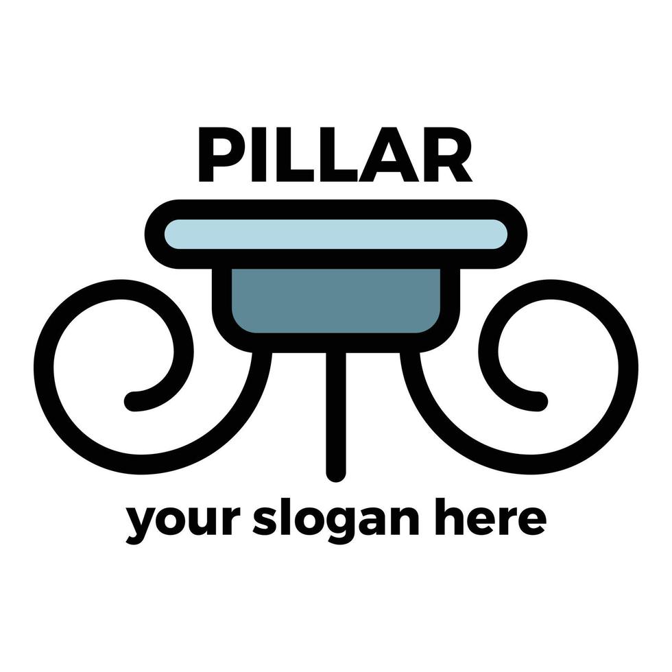 Pillar company logo, outline style vector