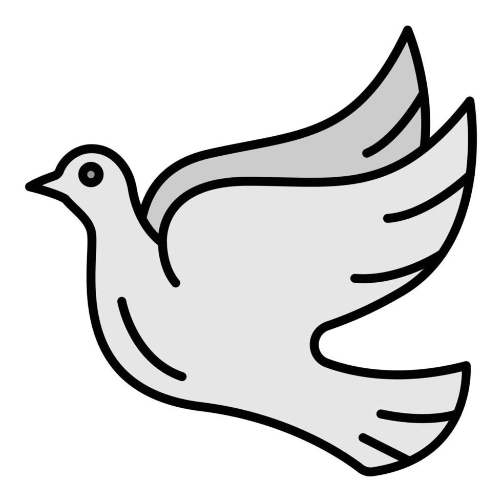 Love dove icon color outline vector