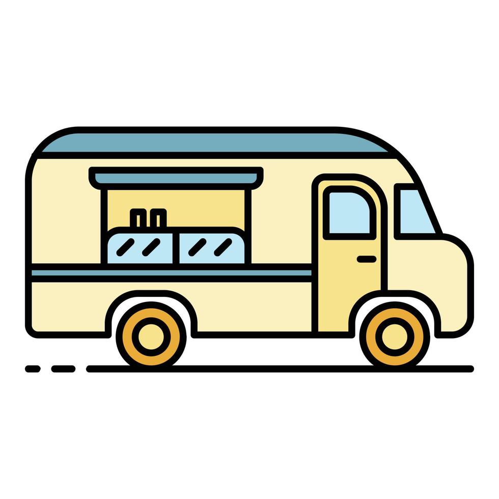 American food truck icon color outline vector