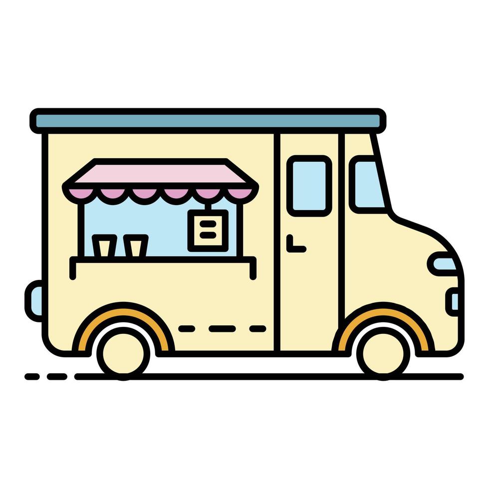 Festival food vehicle icon color outline vector