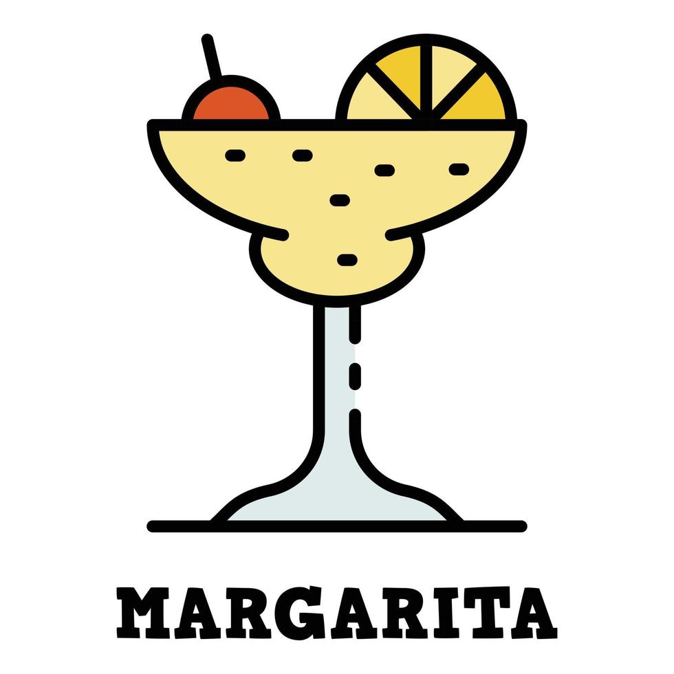 Margarita glass icon color outline vector