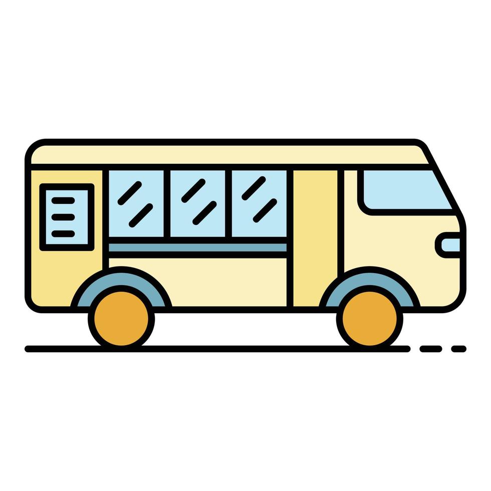 Street food van icon color outline vector