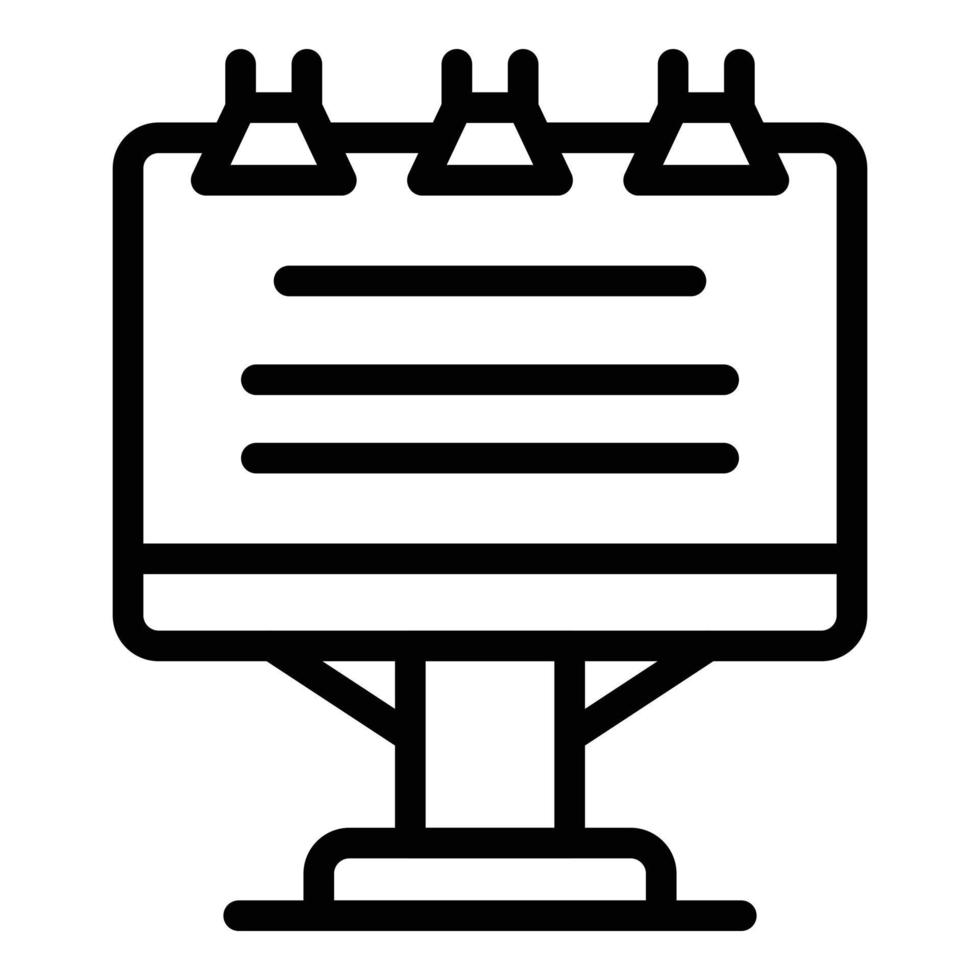 Text on flipchart icon, outline style vector
