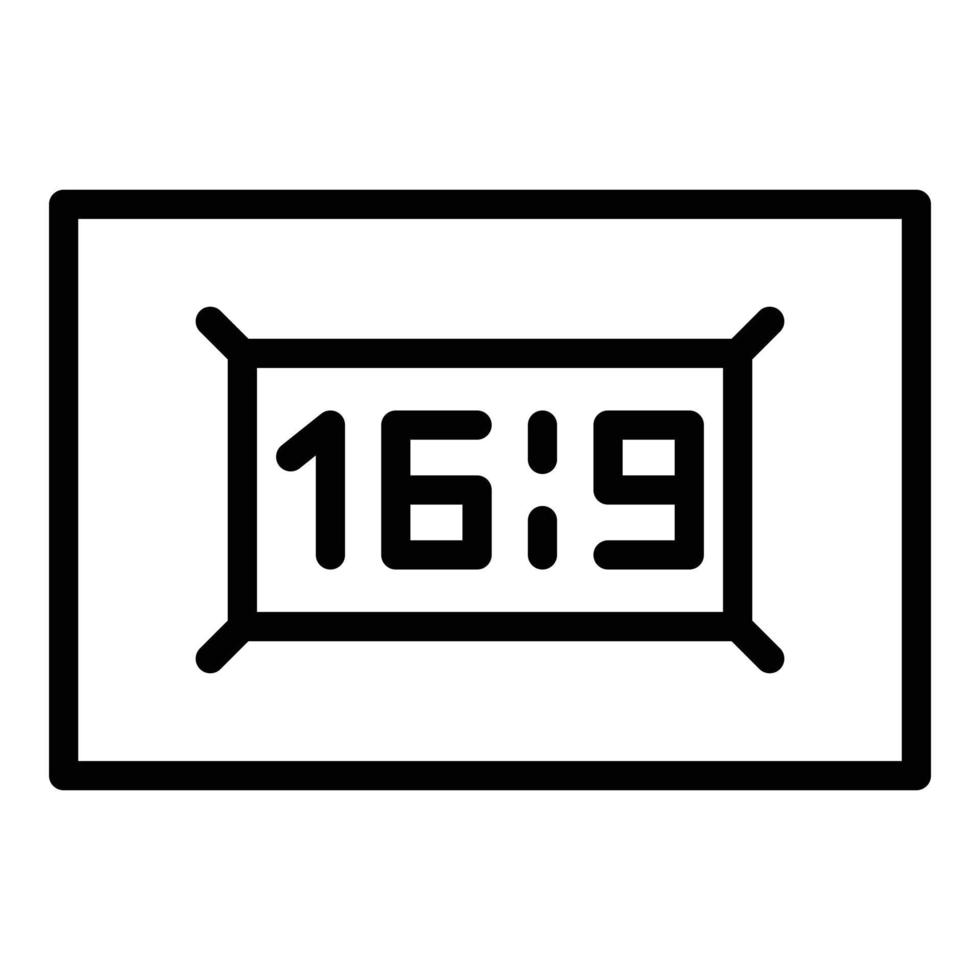 Crop time video icon, outline style vector