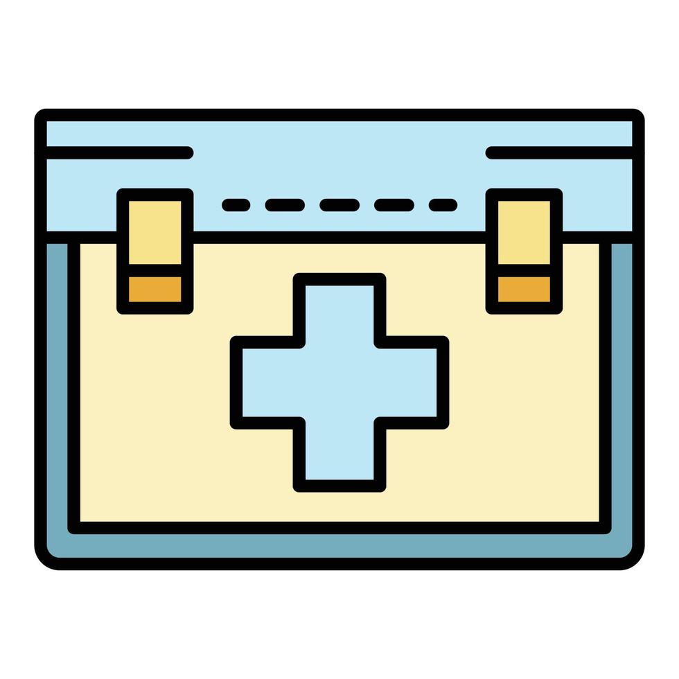 First aid kit icon color outline vector