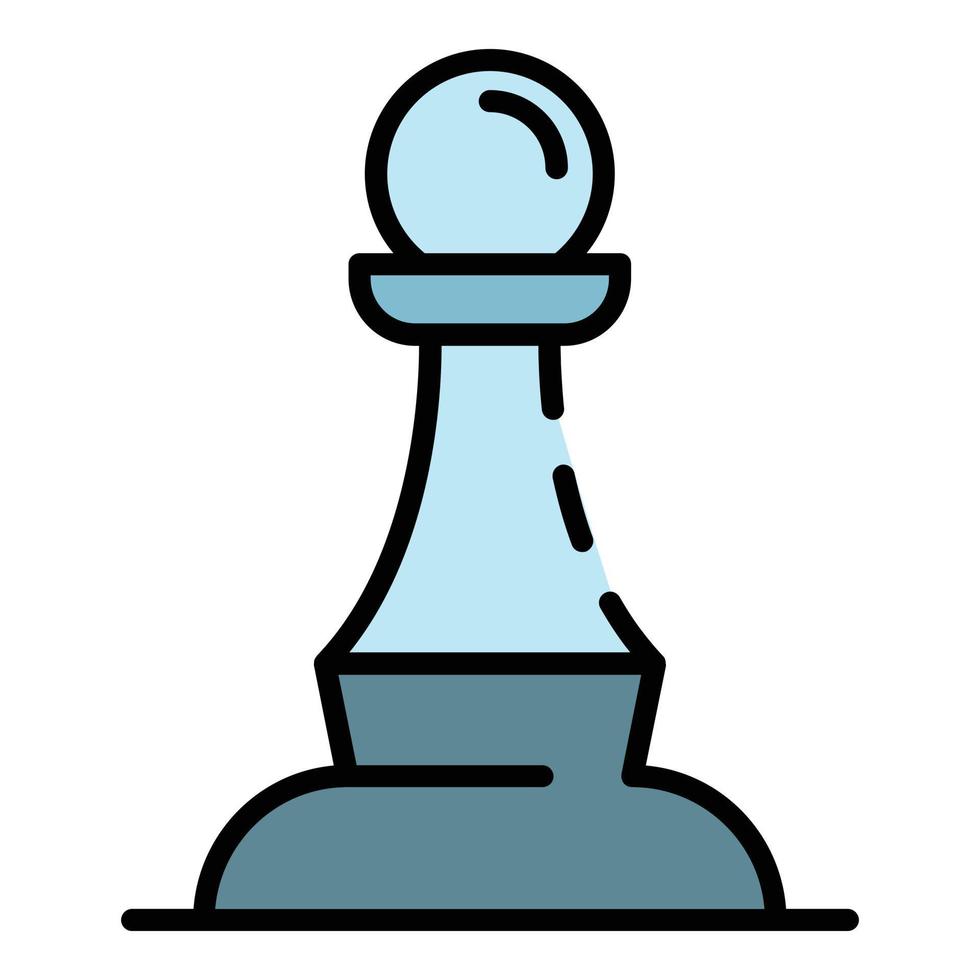 Pawn chess element icon color outline vector