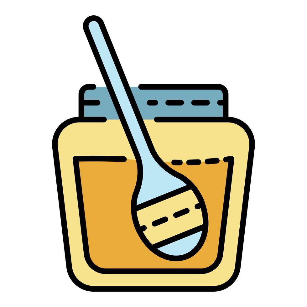 vector de contorno de color de icono de tarro de miel