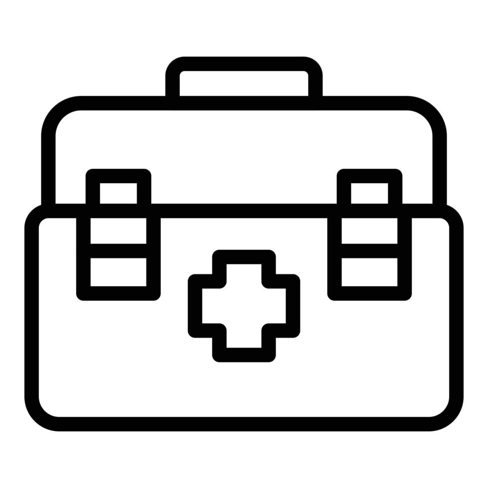 First aid kit icon outline vector. Emergency case vector