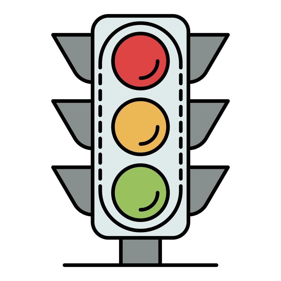 City traffic light icon color outline vector