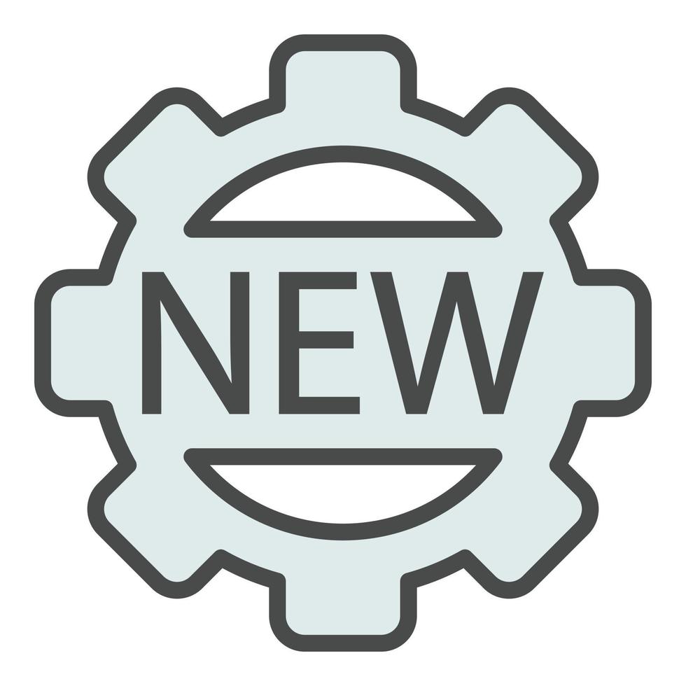 New cog wheel icon color outline vector