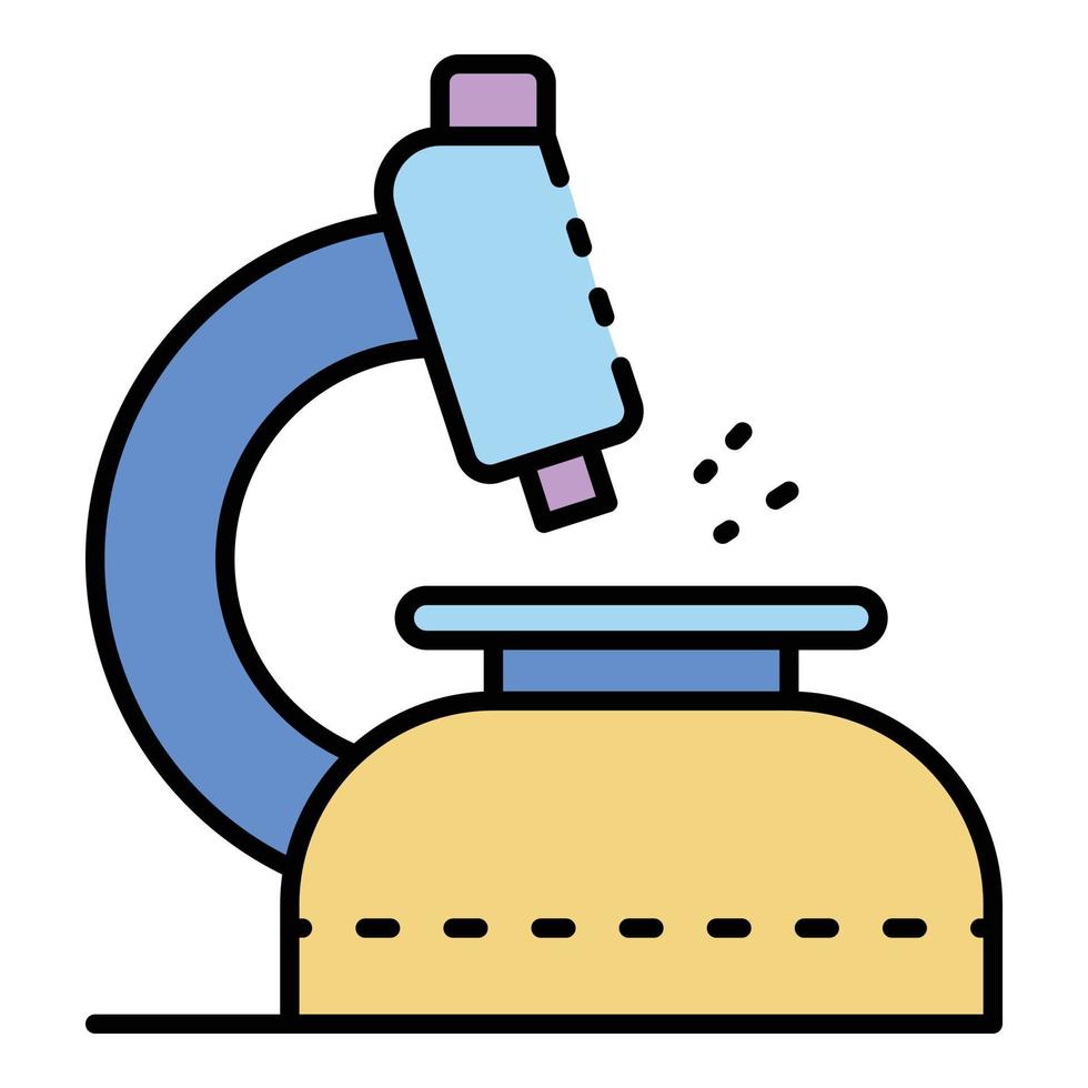 Science microscope icon color outline vector