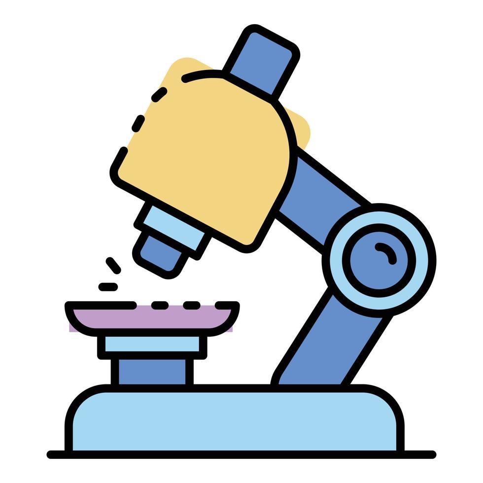 Chemistry microscope icon color outline vector
