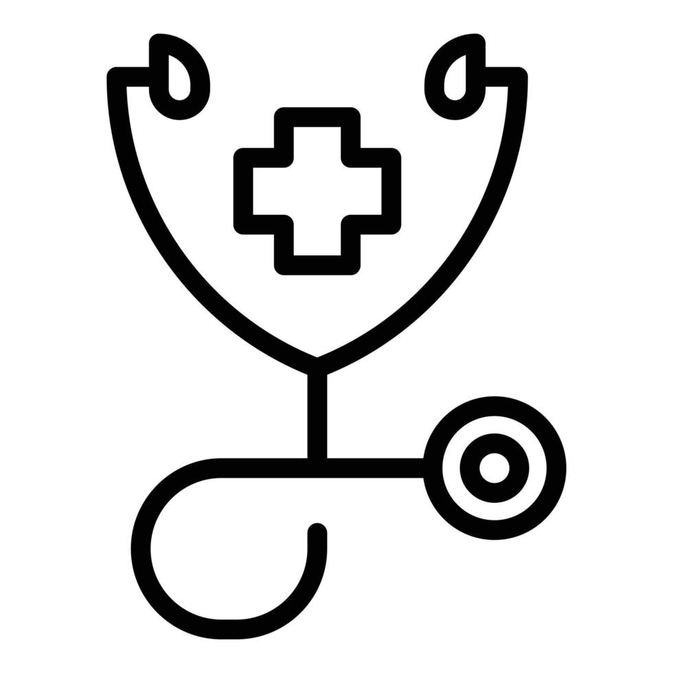 Stethoscope icon outline vector. Doctor tool vector