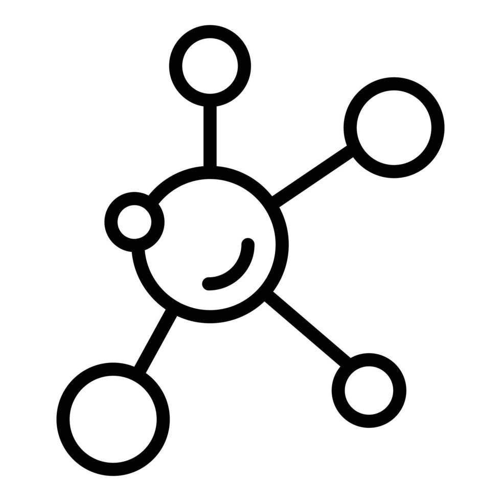 Chemical molecule icon outline vector. Science laboratory vector
