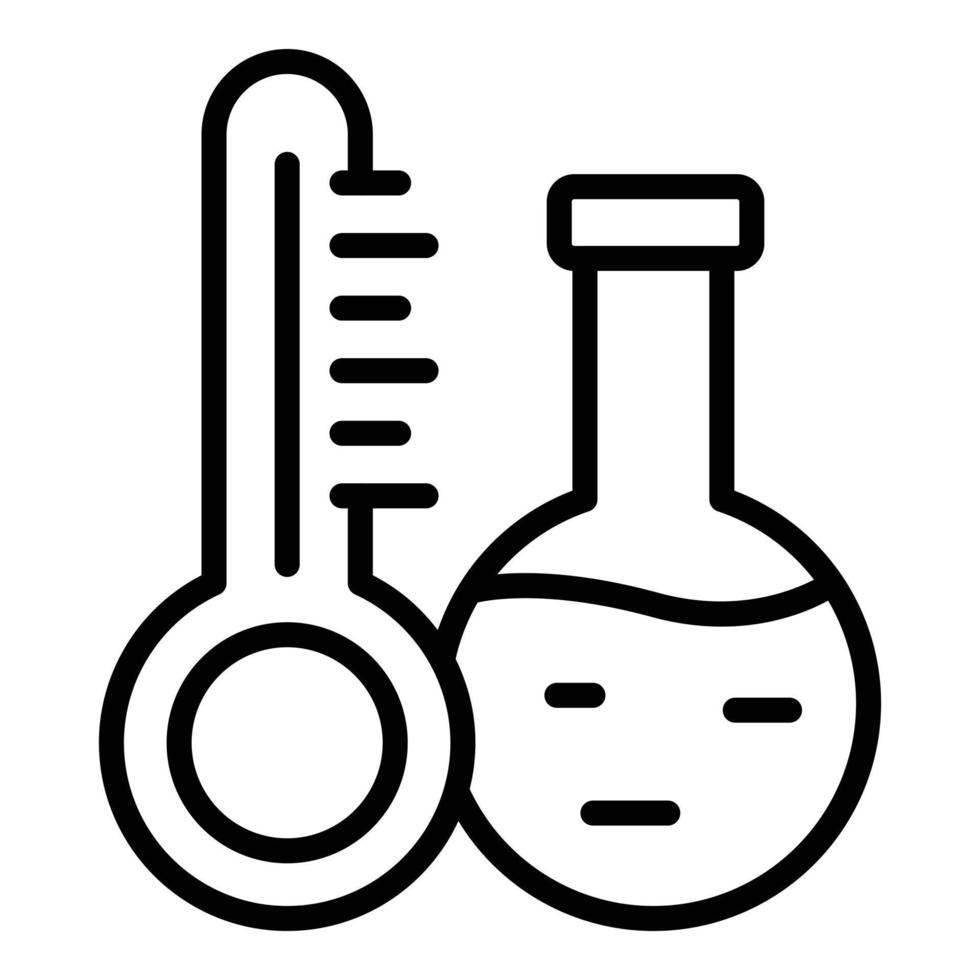 vector de contorno de icono de matraz de laboratorio de prueba. tubo de química