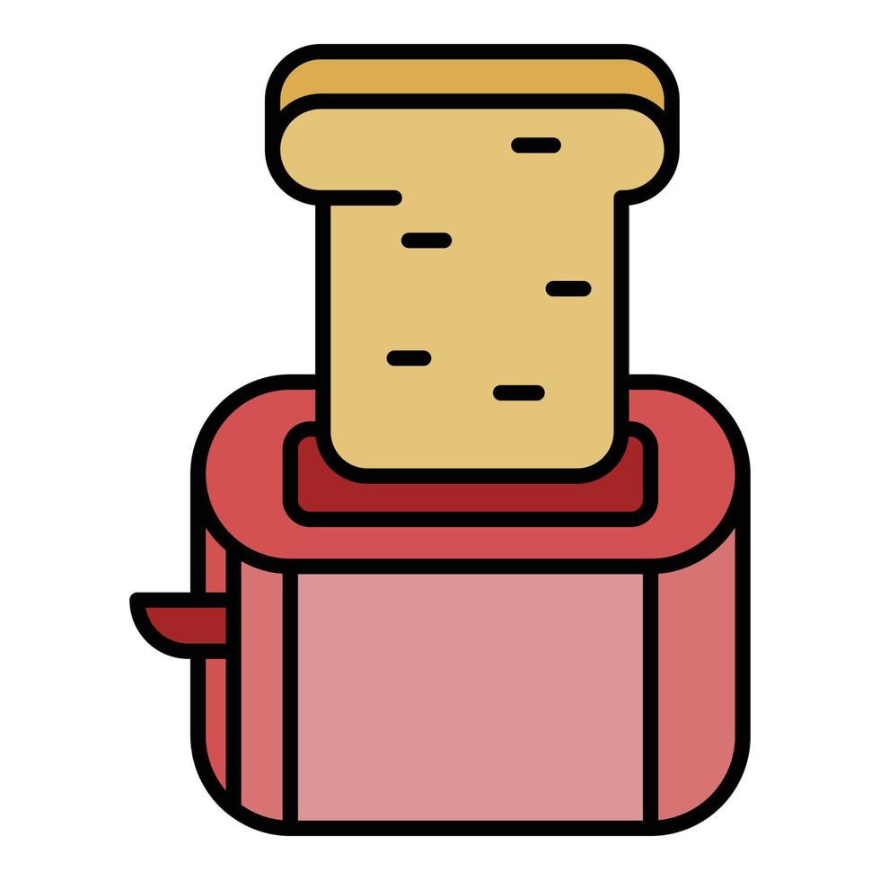 Small toaster icon color outline vector