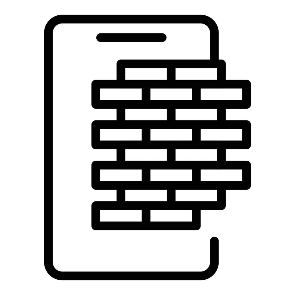 Brick protection icon outline vector. Defense wall vector