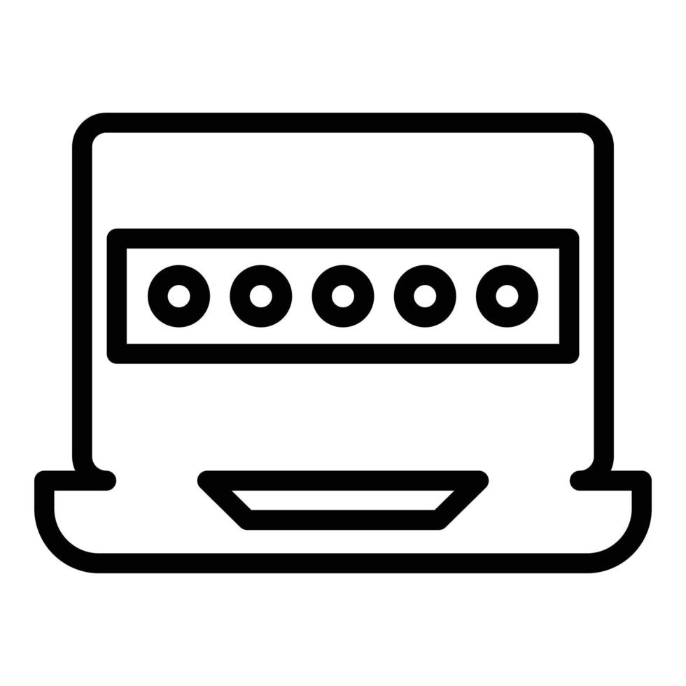 Computer password icon outline vector. Login access vector