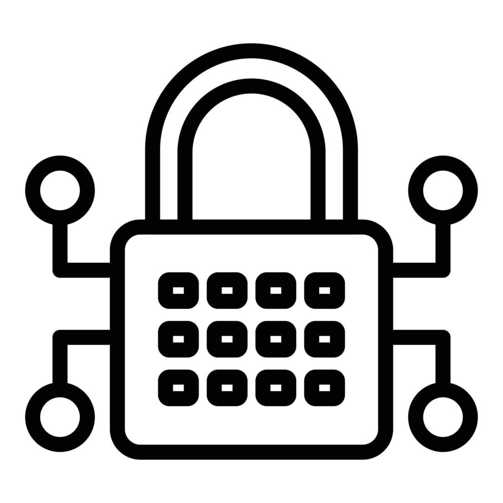 Lock protection icon outline vector. Protect data vector