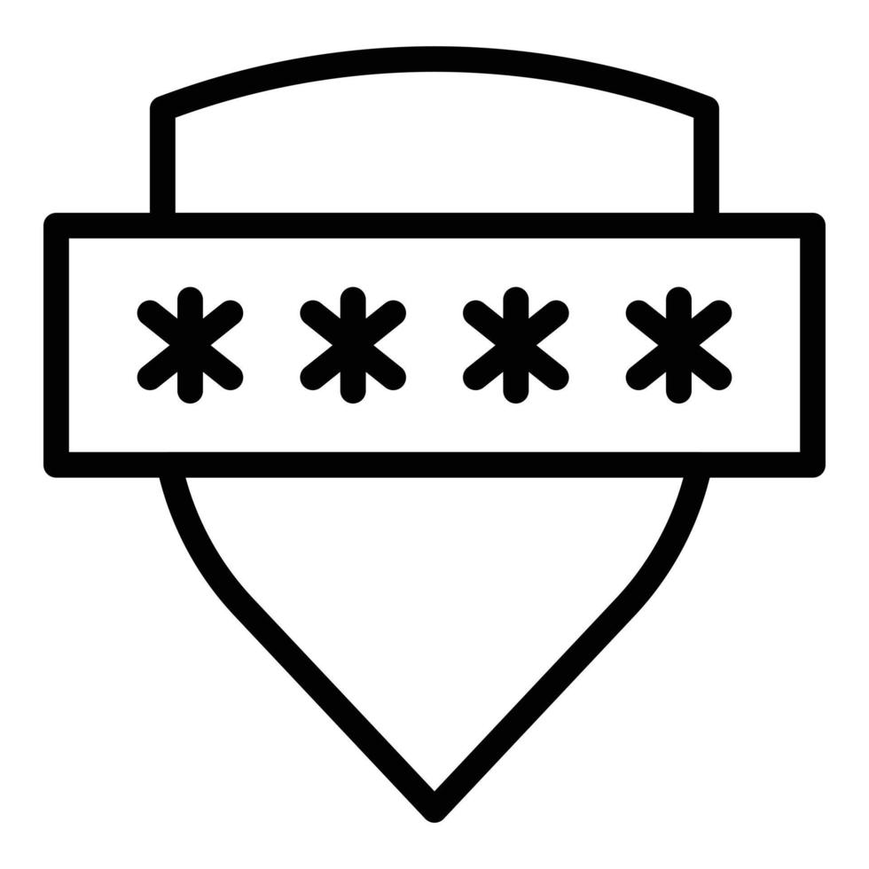 Password shield icon outline vector. Safety lock vector