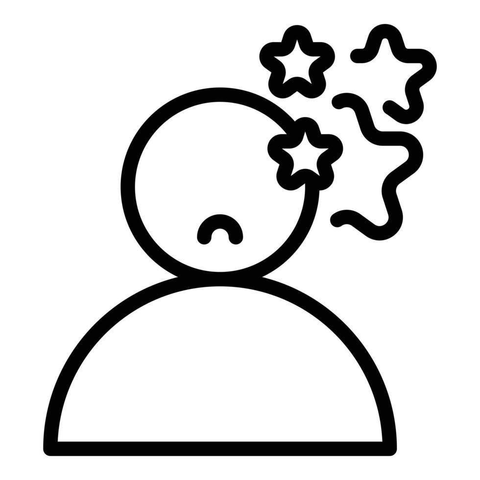 Dizziness stars icon outline vector. Dizzy head vector