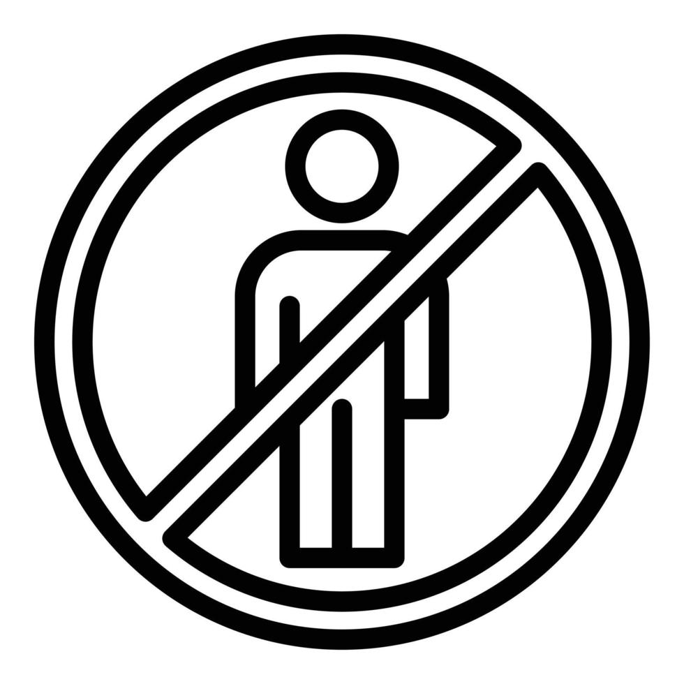 Avoid person icon outline vector. Social safety vector