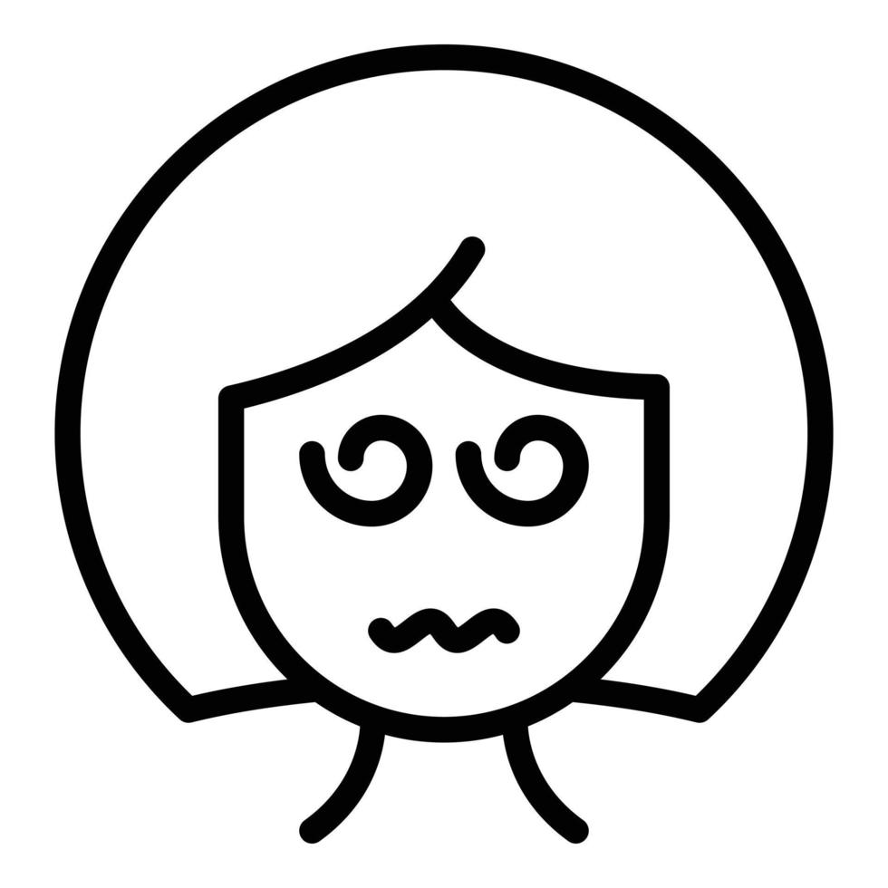 Exhausted woman icon outline vector. Mental fatigue vector