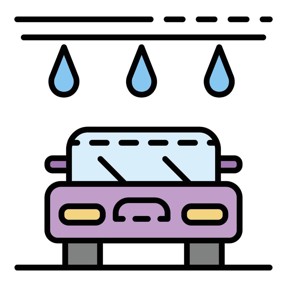 Water drop car wash icon color outline vector