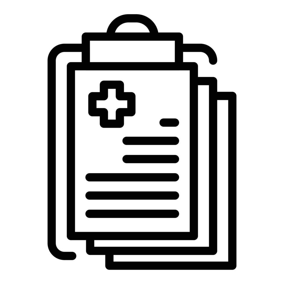 Medical record icon outline vector. Health data vector