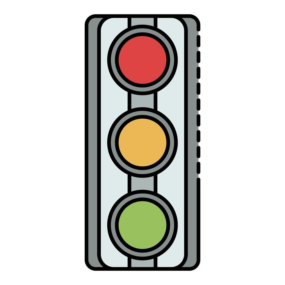 Traffic lights icon color outline vector